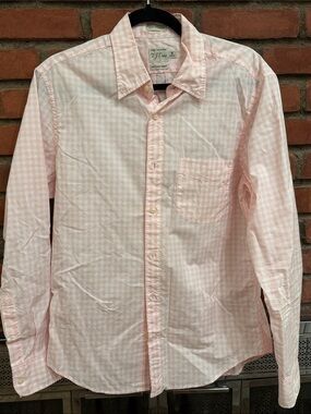 J. Crew Light Pink Gingham Button-Down Shirt - Men